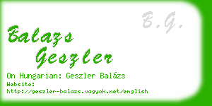 balazs geszler business card