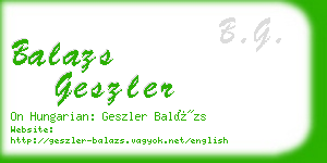 balazs geszler business card